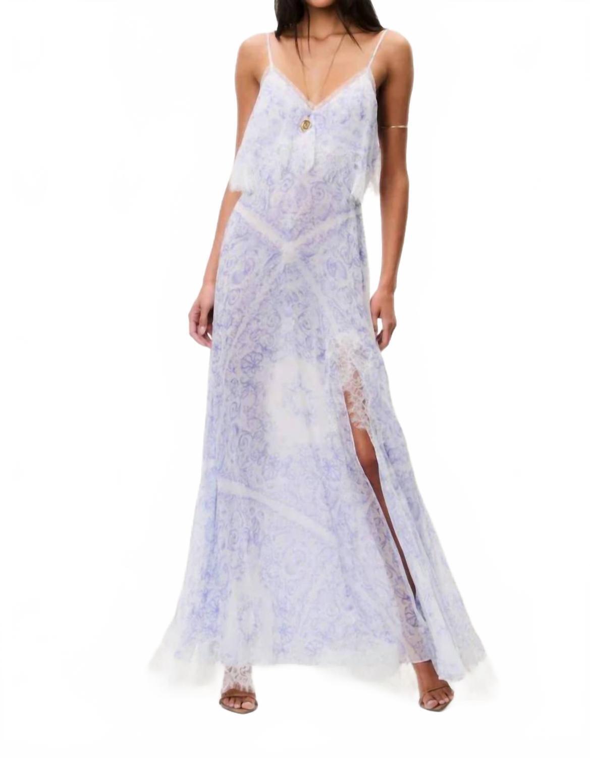 New Loveshackfancy Women's Stelline Sheer Silk Maxi Dress In Blue